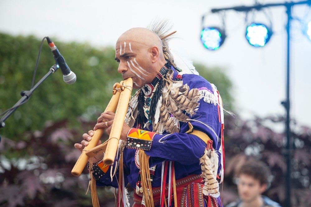 Sacred fire ceremony with music